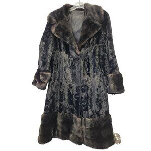 Vintage Rosewin Pennylane Coat Made In England Black Dark Brown Large